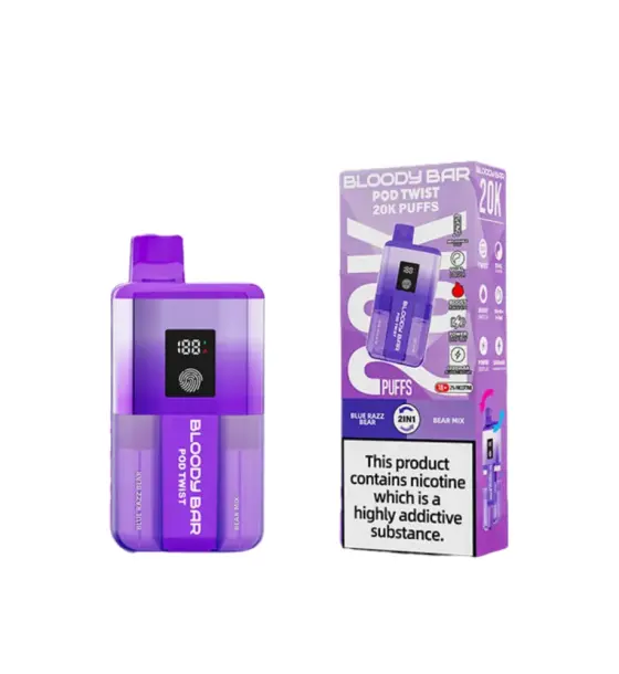 Bloody Bar Ultra Twist 20K Blue Razz / Bear Mix Prefilled Pod Kit – 20mg