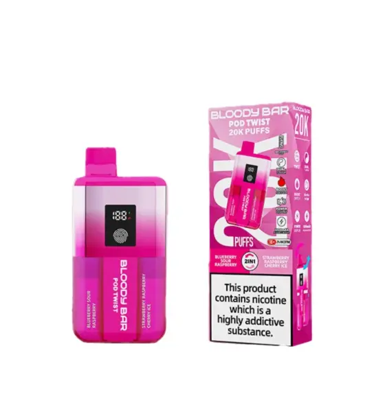 Bloody Bar Ultra Twist 20K Blueberry Sour Raspberry / Strawberry Raspberry Cherry Ice Prefilled Pod Kit – 20mg