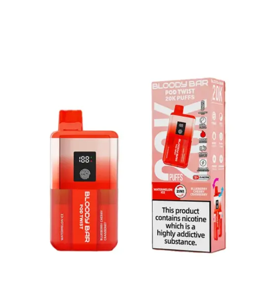 Bloody Bar Ultra Twist 20K Watermelon Ice / Blueberry Cherry Cranberry Prefilled Pod Kit – 20mg