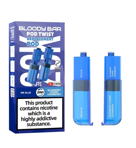 Bloody Bar Ultra Twist 20K Mr Blue / Blueberry Cherry Cranberry Prefilled Pods – 20mg