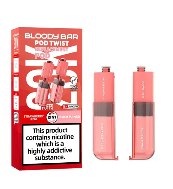 Bloody Bar Ultra Twist 20K Strawberry Kiwi / Peach Mango Prefilled Pods – 20mg
