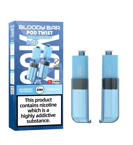 Bloody Bar Ultra Twist 20K Blueberry Raspberry / Cherry Ice Prefilled Pods – 20mg