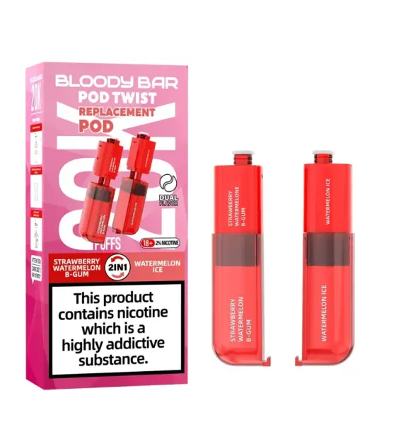 Bloody Bar Ultra Twist 20K Strawberry Watermelon Bubblegum / Watermelon Ice Prefilled Pods – 20mg