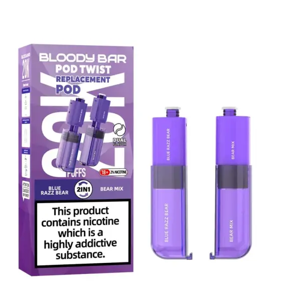 Bloody Bar Ultra Twist 20K Blue Razz / Bear Mix Prefilled Pods – 20mg