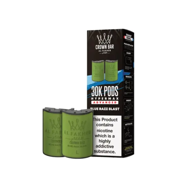 Al Fakher 30K Hypermax Blue Razz Blast Refill Pods – 6mg