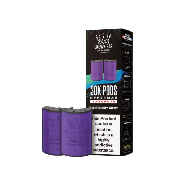 Al Fakher 30K Hypermax Blueberry Mint Refill Pods – 6mg