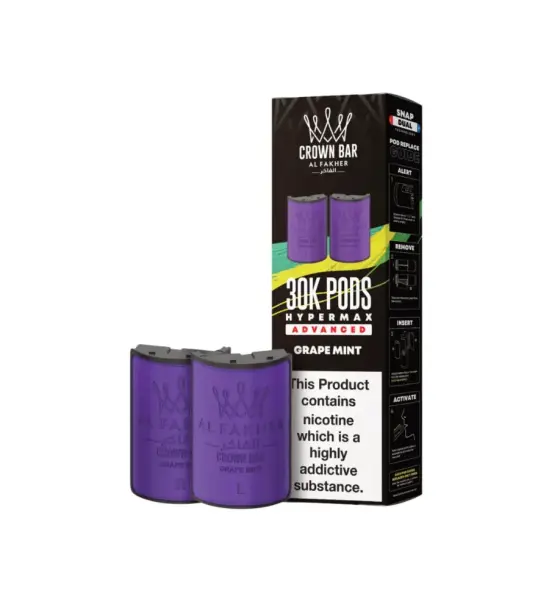 Al Fakher 30K Hypermax Grape Mint Refill Pods – 6mg