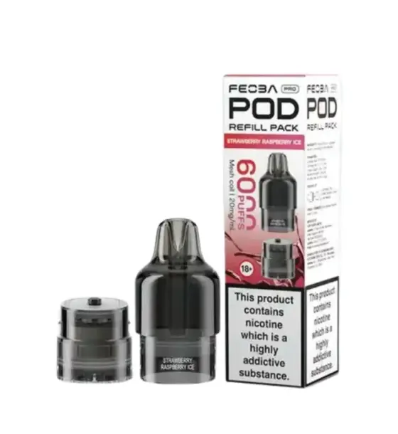 Feoba Pro 6000 Strawberry Raspberry Ice Prefilled Pods – 20mg