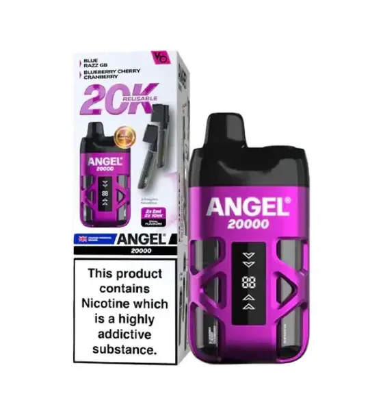 Vapes Bars Angel 20K Purple Edition Blue Razz Gummy Bear / Blueberry Cherry Cranberry Kit – 20mg