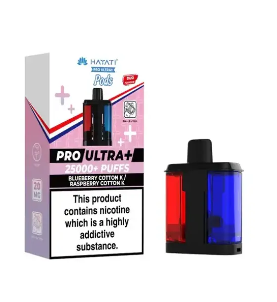 Hayati Pro Ultra+ 25000 Blueberry Cotton K / Raspberry Cotton K Replacement Pod – 20mg