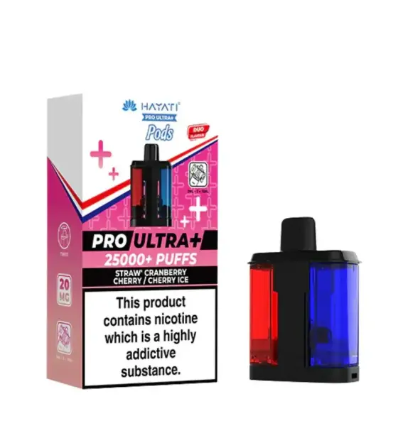 Hayati Pro Ultra+ 25000 Straw' Cranberry Cherry / Cherry Ice Replacement Pod – 20mg