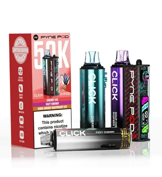 Pyne Pod Click 50K Cherry Edition (3 Flavours) Kit – 20mg