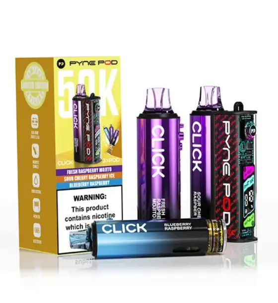 Pyne Pod Click 50K Raspberry Edition (3 Flavours) Kit – 20mg