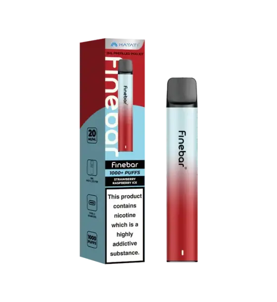 Hayati Finebar 1000 Strawberry Raspberry Ice Kit – 20mg