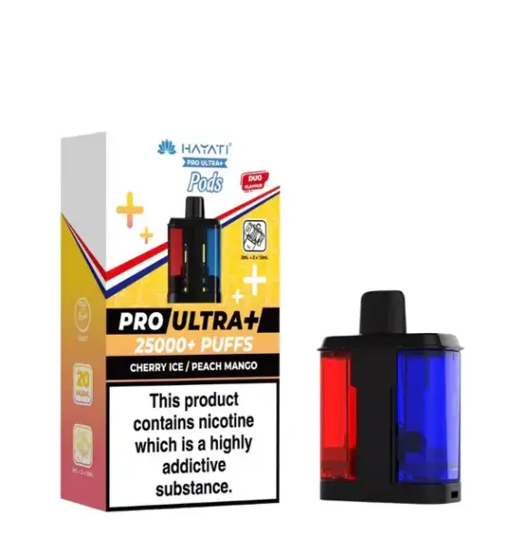 Hayati Pro Ultra+ 25000 Cherry Ice / Peach Mango Replacement Pod – 20mg