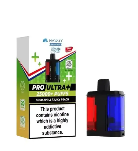 Hayati Pro Ultra+ 25000 Sour Apple / Juicy Peach Replacement Pod – 20mg