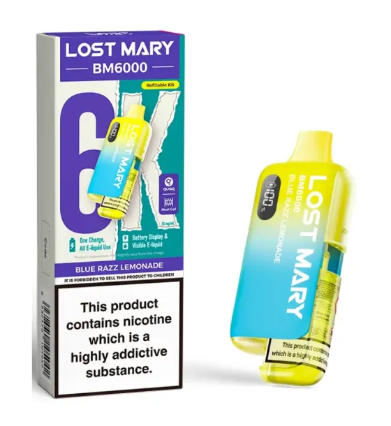 Lost Mary BM6000 Blue Razz Lemonade Prefilled Pod Kit – 20mg