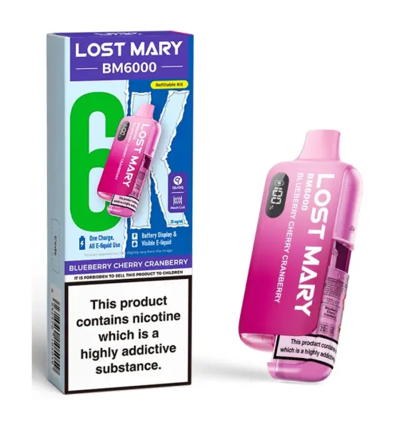 Lost Mary BM6000 Blueberry Cherry Cranberry Prefilled Pod Kit – 20mg