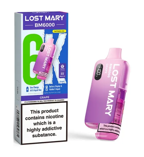 Lost Mary BM6000 Grape Prefilled Pod Kit – 20mg