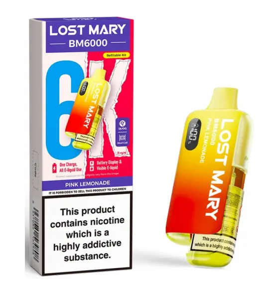 Lost Mary BM6000 Pink Lemonade Prefilled Pod Kit – 20mg