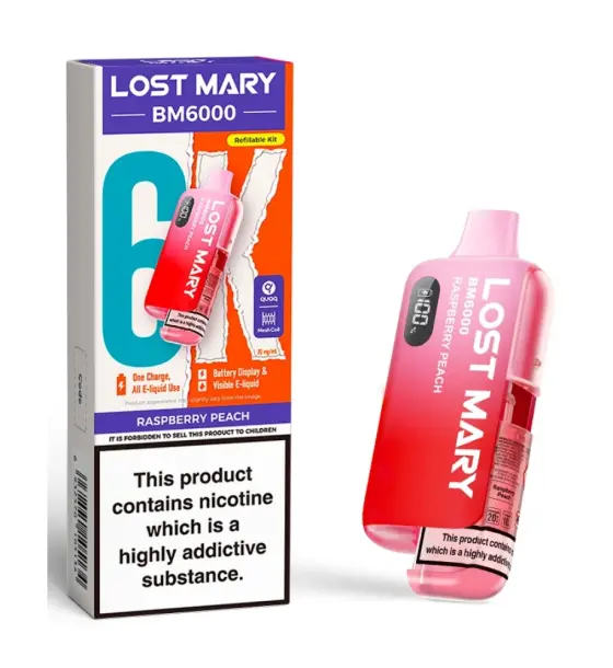 Lost Mary BM6000 Raspberry Peach Prefilled Pod Kit – 20mg