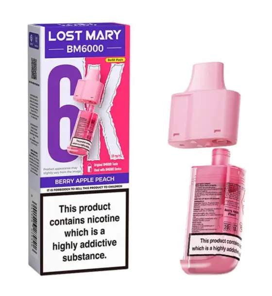 Lost Mary BM6000 Berry Apple Peach Replacement Pod & Refill Pack – 20mg