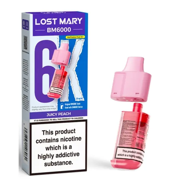Lost Mary BM6000 Juicy Peach Replacement Pod & Refill Pack – 20mg