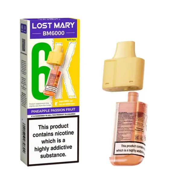 Lost Mary BM6000 Pineapple Passionfruit Replacement Pod & Refill Pack – 20mg