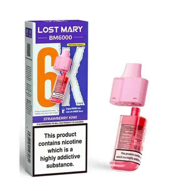 Lost Mary BM6000 Strawberry Kiwi Replacement Pod & Refill Pack – 20mg