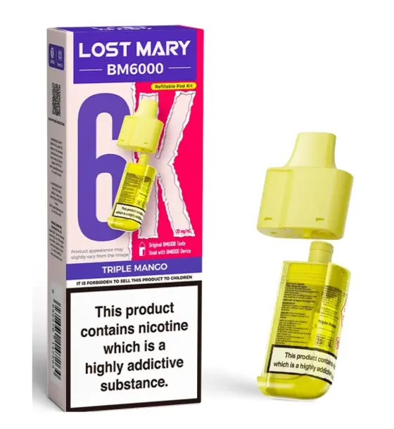 Lost Mary BM6000 Triple Mango Replacement Pod & Refill Pack – 20mg