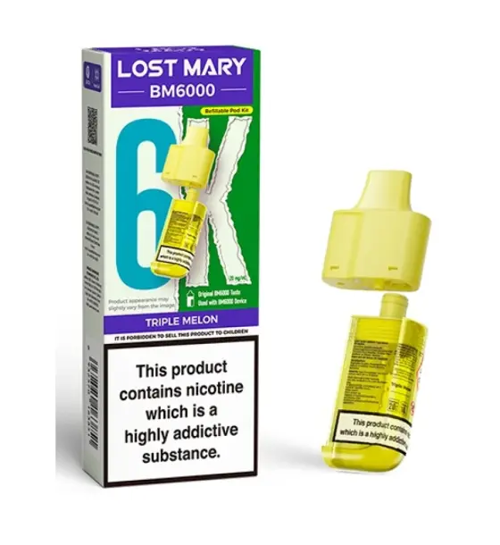 Lost Mary BM6000 Triple Melon Replacement Pod & Refill Pack – 20mg
