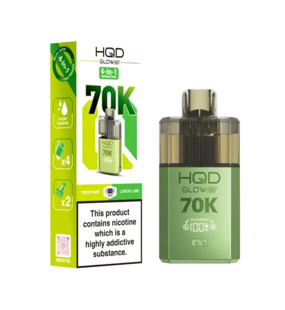 HQD Glow Air 70K Fresh Mint & Lemon Lime Prefilled Pod Kit – 20mg