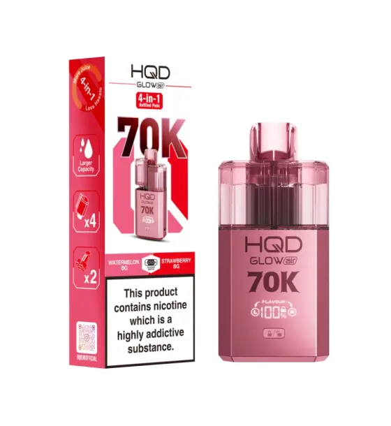 HQD Glow Air 70K Watermelon BG & Strawberry BG Prefilled Pod Kit – 20mg