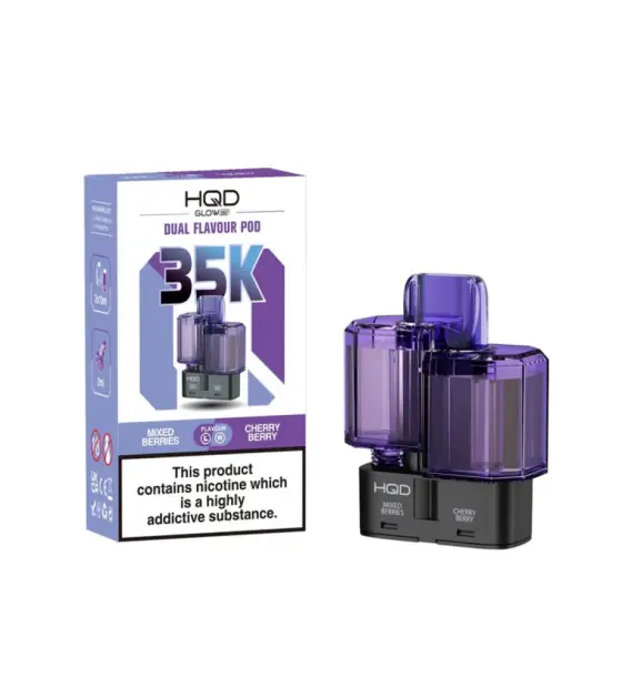 HQD Glow Air 35K Mixed Berries & Cherry Berry Prefilled Pod – 20mg