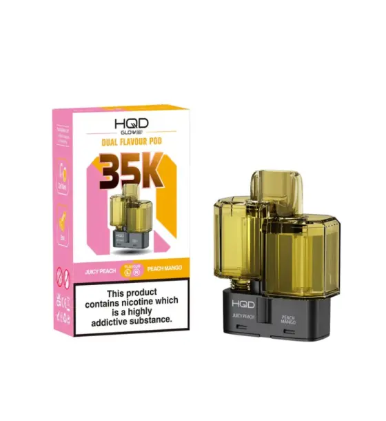HQD Glow Air 35K Juicy Peach & Peach Mango Prefilled Pod – 20mg