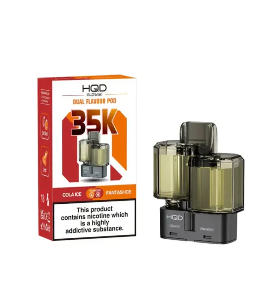 HQD Glow Air 35K Cola Ice & Fantasi Ice Prefilled Pod – 20mg