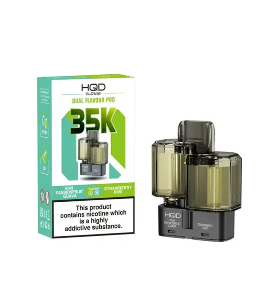 HQD Glow Air 35K Kiwi Passionfruit Guava & Strawberry Kiwi Prefilled Pod – 20mg