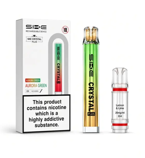 SKE Crystal Plus Lemon & Lime Prefilled Pod Kit – 20mg