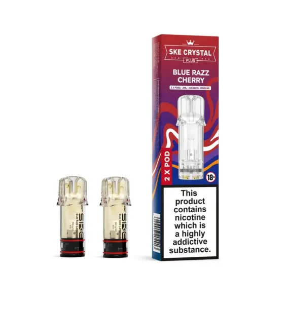 SKE Crystal Plus Blue Razz Cherry Prefilled Pods 20mg