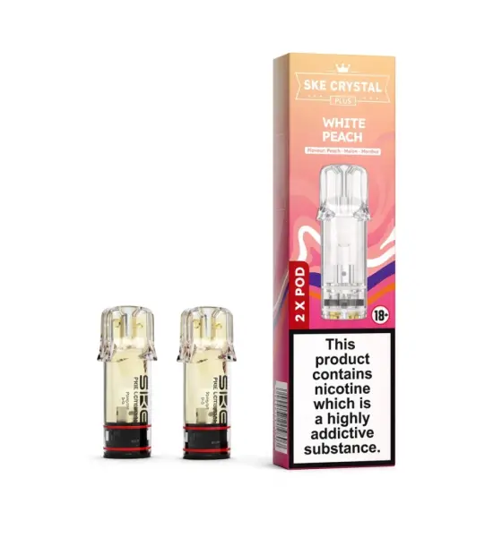 SKE Crystal Plus White Peach Prefilled Pods 20mg