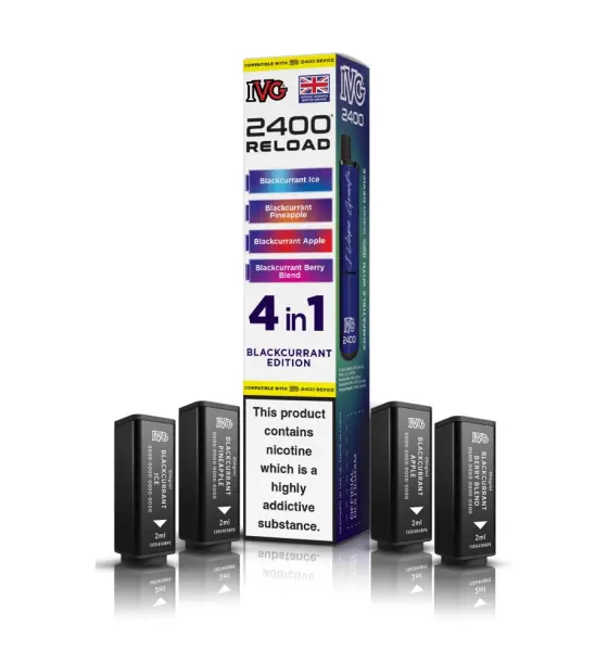 IVG 2400 4 in 1 Blackcurrant Edition Reload Pods – 20mg