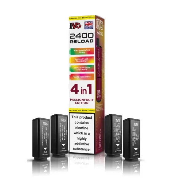 IVG 2400 4 in 1 Passionfruit Edition Reload Pods – 20mg
