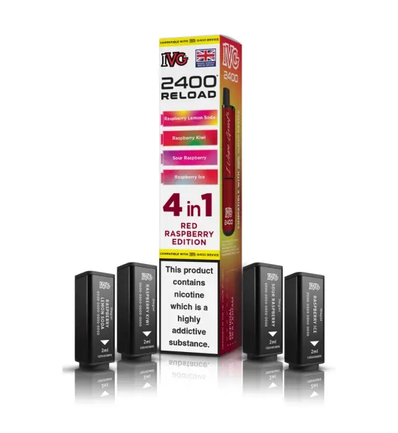 IVG 2400 4 in 1 Red Raspberry Edition Reload Pods – 20mg