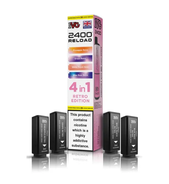 IVG 2400 4 in 1 Retro Edition Reload Pods – 20mg