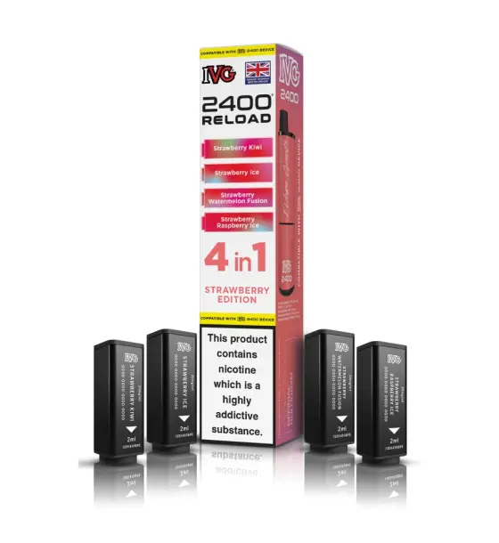 IVG 2400 4 in 1 Strawberry Edition Reload Pods – 20mg