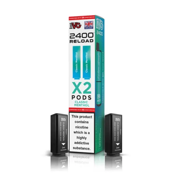 IVG 2400 4 in 1 Classic Menthol Reload Pods – 20mg