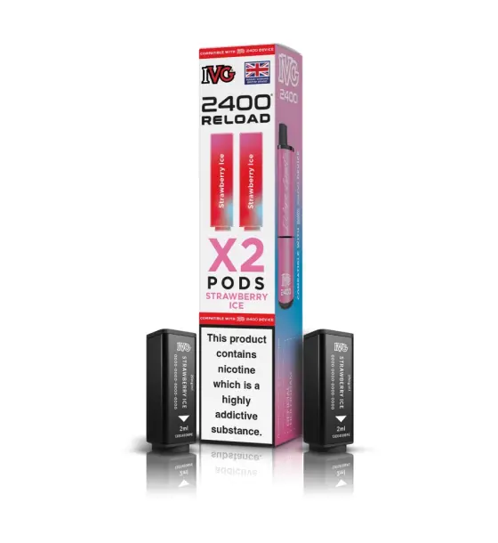 IVG 2400 4 in 1 Strawberry Ice Reload Pods – 20mg
