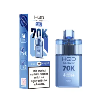 HQD Glow Air 70K Mr Blue & Mr Blue Razz Ice Prefilled Pod Kit – 20mg