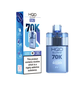 HQD Glow Air 70K Blueberry Raspberry & Blueberry Sour Raspberry Prefilled Pod Kit – 20mg