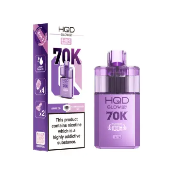 HQD Glow Air 70K Grape GB & Strawberry GB Prefilled Pod Kit – 20mg